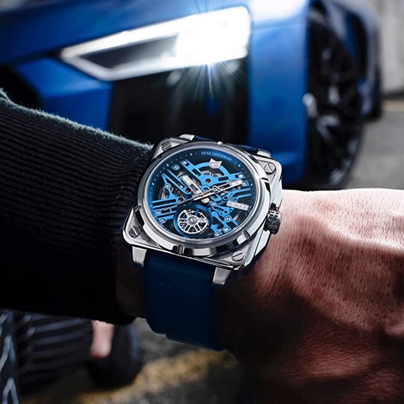 Automatic Mechanical Watch Skeleton Stainless 50M Waterproof - Picture 5 of 8